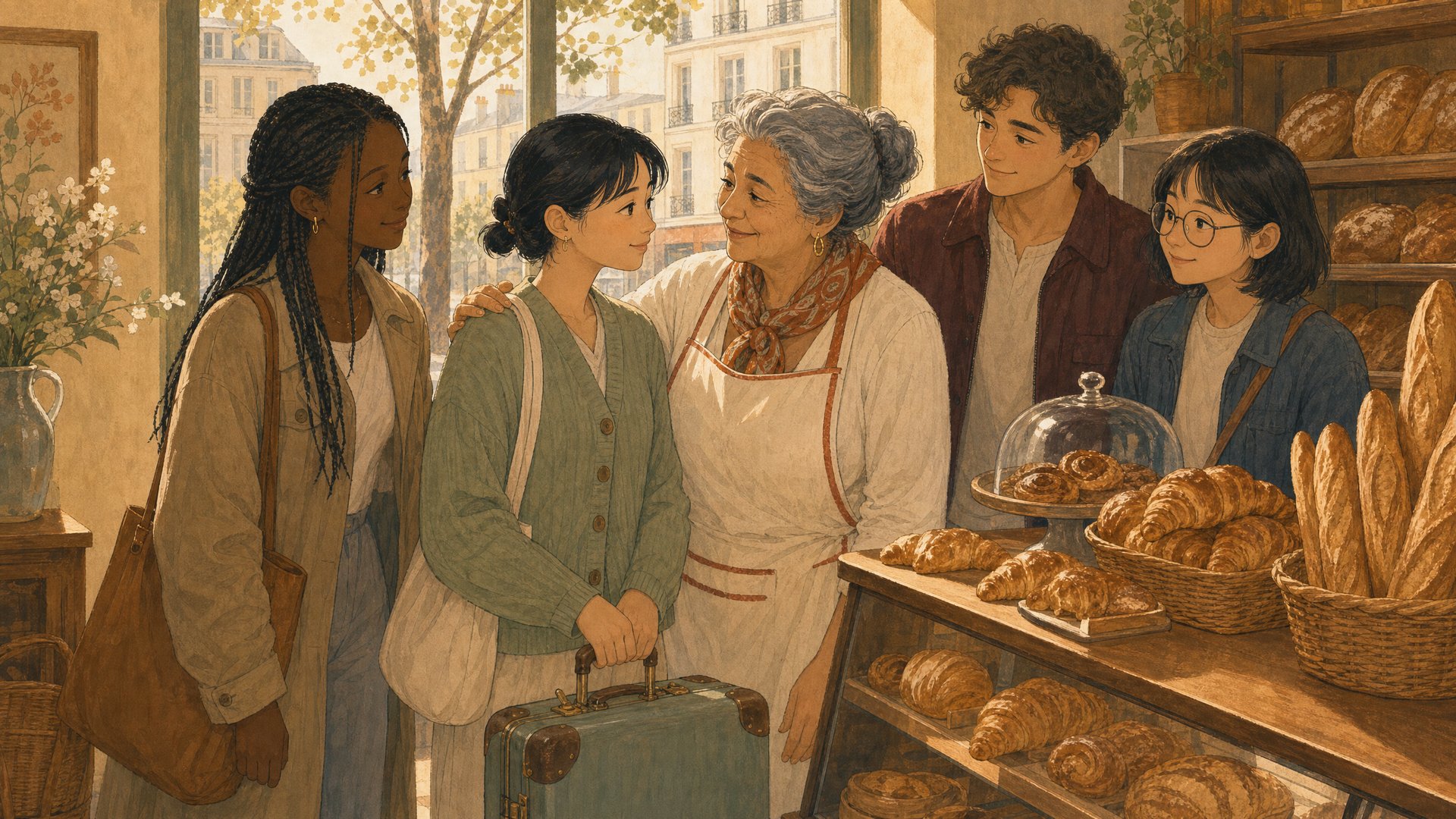 Farewell at the boulangerie